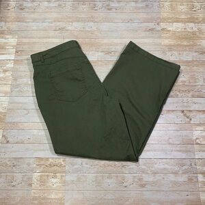 Old Navy Extra High Rise Wide Leg Pants Size 14 Olive Army Green Cotton Trouser